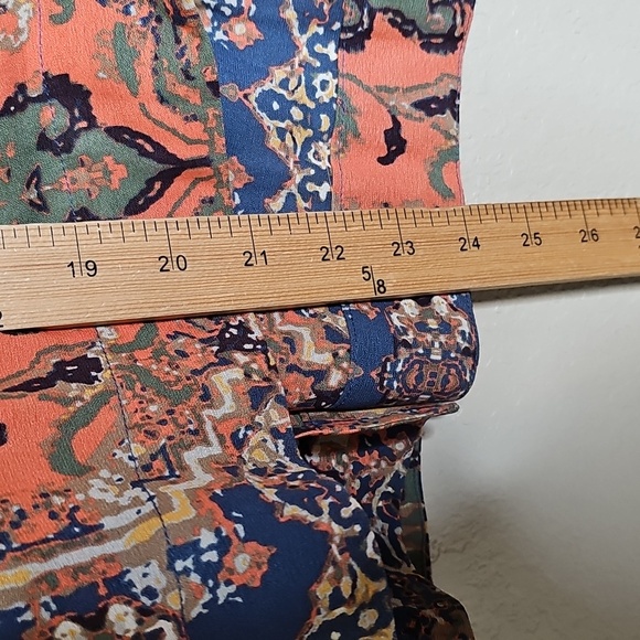 Free People Darcy Tapestry Print Multicolor‎ V-Neck Sleeveless Blouse XS - Picture 8 of 9